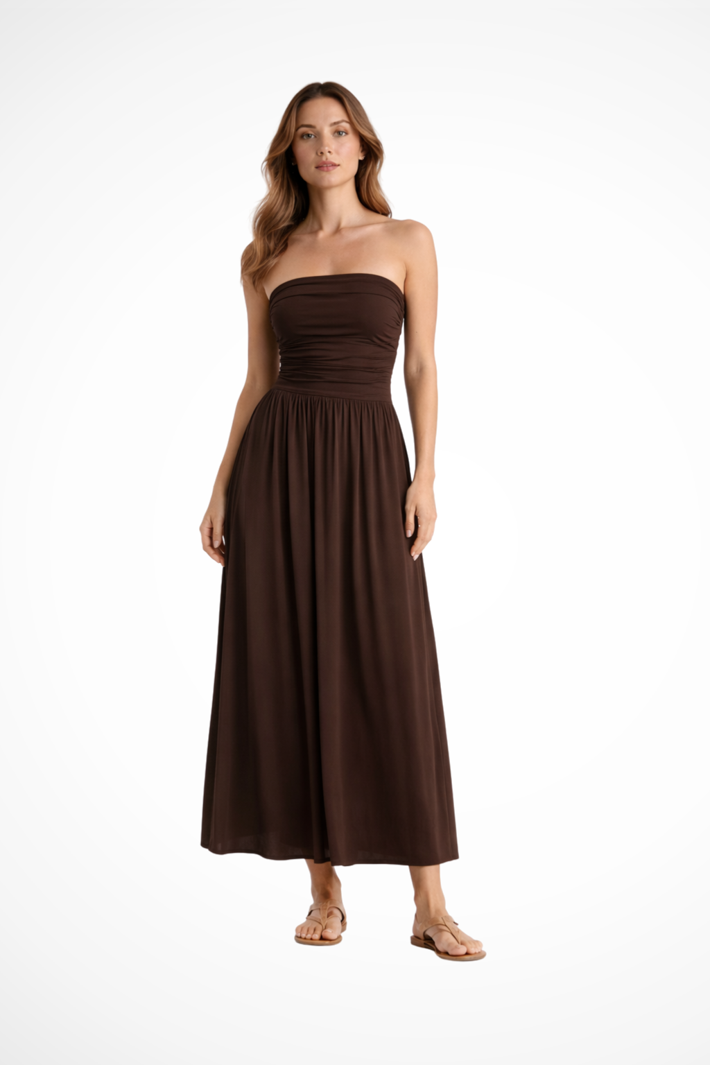 Isabella | Women’s Strapless Pleated Maxi Summer Dress